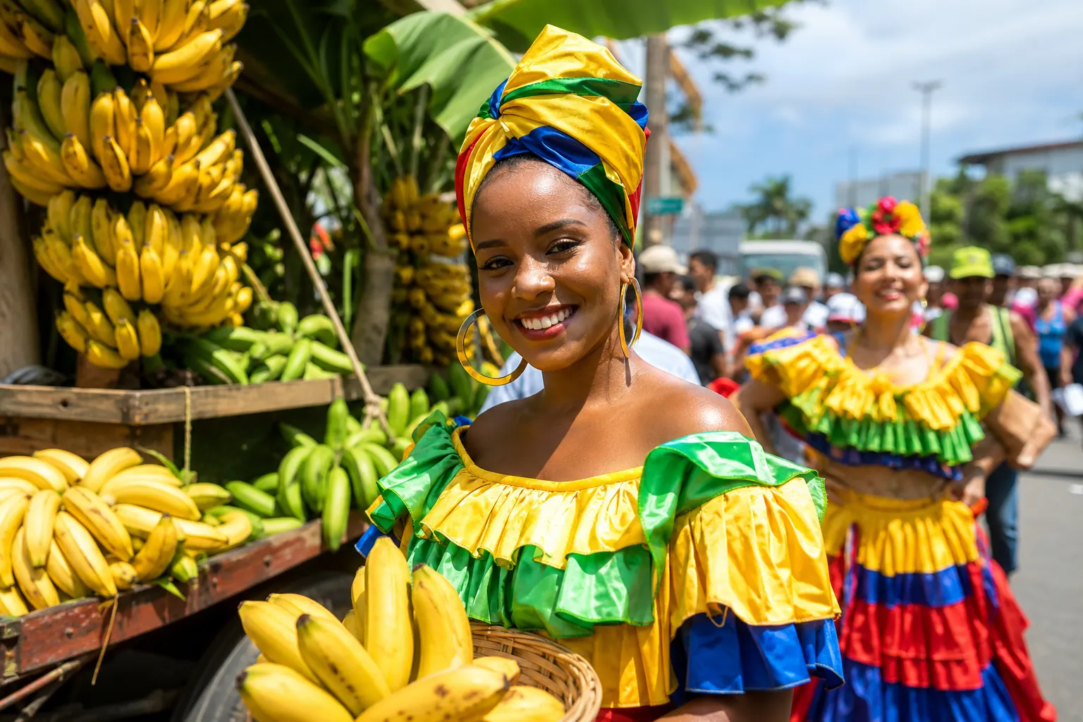 Celebración bananera en un pueblo del Caribe colombiano